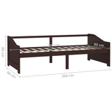 3-Seater Day Bed without Mattress Dark Brown 90x200cm 322167
