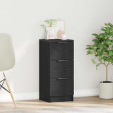 Sideboard with Drawer Black Oak 30 x 30 x 70 cm Engineered Wood 862774