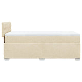 Box Spring Bed with Mattress Cream 100x200 cm Fabric 3285811