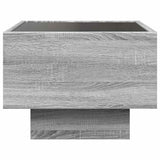 Side Table with LED Grey Sonoma 40x40x30 cm Engineered Wood 847502