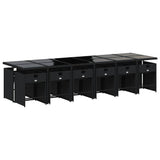 Garden Dining Set Black 3211123