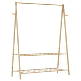Clothes Rack with Shelves 132x45.5x150.5 cm Bamboo 4008912