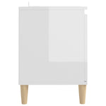 TV Cabinet & Solid Wood Legs High Gloss White 103.5x35x50 cm 805965