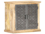 Sideboard with Steel Doors 60x35x75 cm Solid Mango Wood 289094
