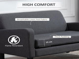 Linen Modern-Curved 2-Seat Sofa Loveseat w/ Thick Cushion Wood Legs Foot Pads Single Compact Home T3398P328180