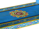 Sideboard with Drawers Solid Mango Wood Turquoise Hand Painted 244840
