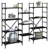 Bookshelf Black Engineered Wood Tall Bookshelf Rectangular 838873
