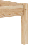 Bed Frame Natural Solid pine wood and plywood Single Durable 283191