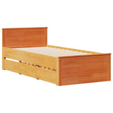 Bed Frame without Mattress with Headboard Wax Brown 90x190 cm Single Solid Wood Pine 3308788