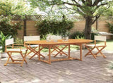 4 Piece Folding Garden Chairs Cream White Fabric 3208910
