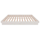 Bed Frame without Mattress White Solid Wood Super King 819923