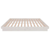 Bed Frame without Mattress White Solid Wood Super King 819923
