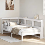 Bookcase Bed without Mattress White 100x200 cm Solid Wood Pine 3324324