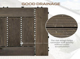12" x 12" Interlocking Deck Tiles, Pack of 27 Outdoor Flooring Patio Tiles-Teak-AS 46120676