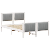 Bed frame White and light grey 120 x 200 cm Solid pine wood 878473