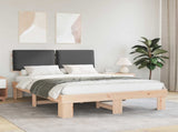 Bed Frame with Upholstered Headboard Dark Grey 160 x 200 cm 877265