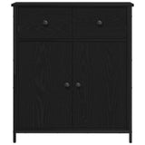 Sideboard with Drawer Black Oak 70 x 30 x 80 cm Engineered Wood 863159