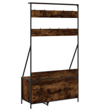 Clothes Rack with Shoe Storage Smoked Oak 100x41x184 cm 837869