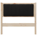 Upholstered Headboard Brown 90 cm Solid Pine Wood 879086
