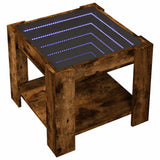 Coffee Table with LED Smoked Oak 53x53x45 cm Engineered Wood 847543