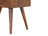Solid Wood Mini Chestnut Bedside, 1 Drawer and Open Shelf, Dark Brown B2743P402928