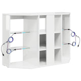 Corner LED TV Cabinet 100x40x68cm High gloss White 889789