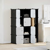 Modular Cabinet 9 Compartments 109x36.5x143 cm Black and White 240497