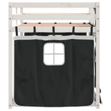 Bunk Bed without Mattress White&Black 90x200 cm Solid Wood Pine 3283931