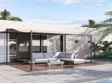 3x3 m Wall Mounted Garden Porch-Black/Cream White T3398P323853