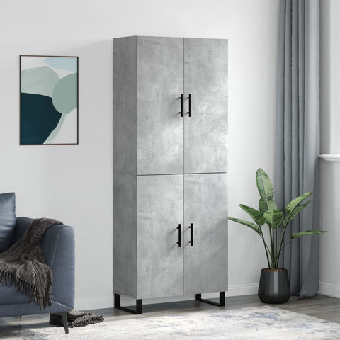 Highboard Concrete Grey 69.5x34x180 cm Engineered Wood 3195703