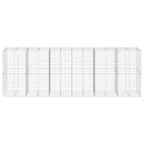 Gabion Basket with Cover 600x100x200 cm Galvanised Iron 3295235