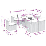 9 Piece Garden Sofa Set with Cushions Grey Poly Rattan Acacia 3326182
