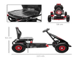 Kids Pedal Go Kart, with Adjustable Seat, Inflatable Tyres - Red T3398P348333