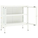 ZNTS Sideboard White 70x35x70 cm Steel and Glass 336065