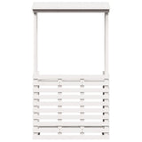 Outdoor Bar Table with Roof White 112.5x57x195.5 cm Solid Wood 832535