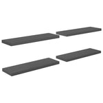 ZNTS Floating Wall Shelves 4 pcs High Gloss Grey 80x23.5x3.8 cm MDF 323795