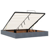 Ottoman Bed with Mattresses Dark Grey 160x200cm Velvet 3313410