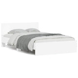 Bed Frame White Engineered wood, Plywood Double Bed Frame 3207616