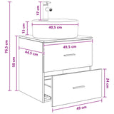 Wall-Mounted Sink Vanity Concrete Grey 49.5 x 44.5 x 65 cm 890297