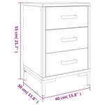 Bedside Cabinets 2 pcs Black 40x30x55 cm Solid Wood Pine 3120341