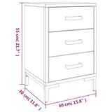 Bedside Cabinet Brown 36x30x54 cm Solid Pinewood 349913