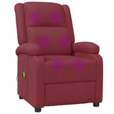 Massage Chair Wine Red Faux Leather 340166
