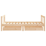 Kids Bed Frame with Drawers 80x160 cm Solid Wood Pine 834414