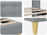 Bed Frame with Headboard Light Grey 90 x 190 cm Fabric 42027821