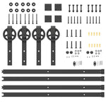 Sliding Door Hardware Kit 400 cm Steel Black 3295798