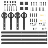 Sliding Door Hardware Kit 400 cm Steel Black 3295798
