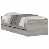 Bed Frame with Storage Concrete Grey 80 x 200 cm 3429618