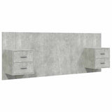 Bed Headboard with Cabinets Concrete Grey Engineered Wood 3115687