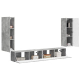 TV Wall Cabinet Set 4 pcs Concrete Grey Engineered Wood 3408928
