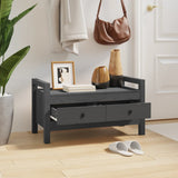 Hall Bench Grey 80x40x43 cm Solid Wood Pine 821786